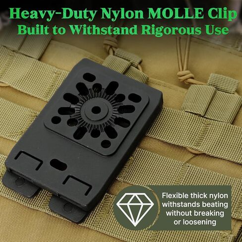 Aolamegs Molle Attachments Clip for Holsters & Mag Pouches - 3'' Heavy Duty Tactical Molle Adapter for Belts, Vests, Backpacks - Includes 8 Screws,3 Nuts and 1 Wrench in Saudi Arabia