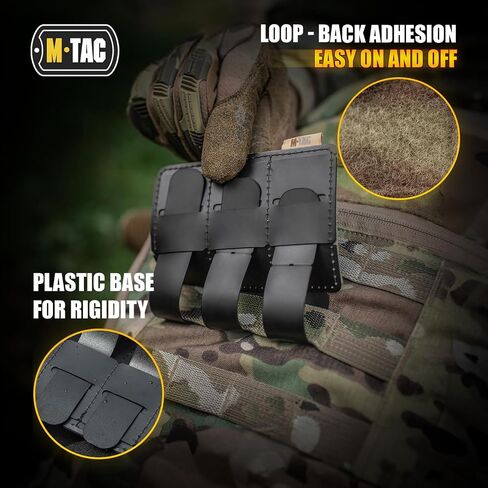 M-Tac Loop Tactical Morale Patches Board Molle Attachment 4.5 x 3.5 (Black) in Saudi Arabia