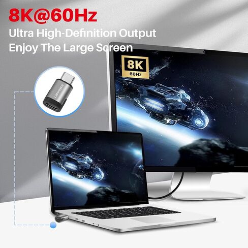 USB Type C Magnetic Adapter 2 Pack, 24 Pin Straight Magnetic USB4 USB Type-C Male to Female Connector Support 40Gbps Data Transfer,240W PD Fast Charging,8K@60Hz Video (Compatible with Thunderbolt 4/3) in Saudi Arabia