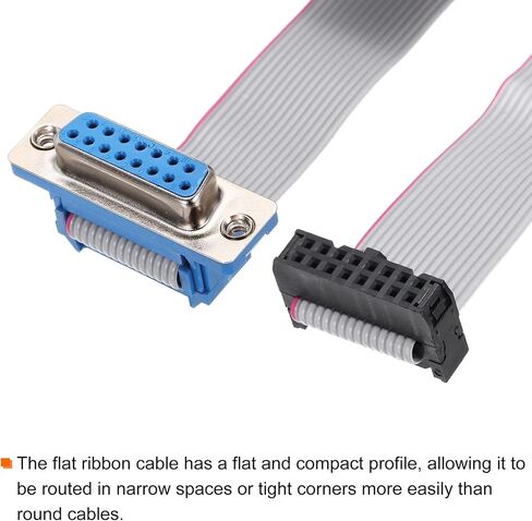 MECCANIXITY 10Pin Flat Ribbon Cable Gray DB9 Female to FC-10P 2.54mm Pitch 20cm Length DB Serial Port Cable for Computer, LED Display, DVD with 2 Screws in Saudi Arabia