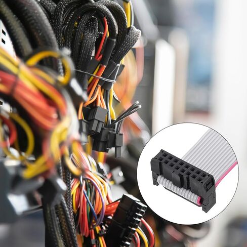 MECCANIXITY 10Pin Flat Ribbon Cable Gray DB9 Female to FC-10P 2.54mm Pitch 20cm Length DB Serial Port Cable for Computer, LED Display, DVD with 2 Screws in Saudi Arabia