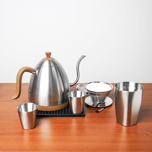 Brewista Artisan Electric Gooseneck Kettle ، غلاية مائية مع لوحة LCD ، والتحكم الدقيق في درجة الحرارة ، والغليان السريع ، والحفاظ على إعدادات دافئة لتسكب القهوة والشاي ، ومقهى ، 1 لتر (أسود غير لامع) in Kuwait