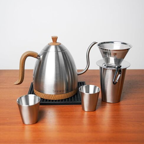 Brewista Artisan Electric Gooseneck Kettle ، غلاية مائية مع لوحة LCD ، والتحكم الدقيق في درجة الحرارة ، والغليان السريع ، والحفاظ على إعدادات دافئة لتسكب القهوة والشاي ، ومقهى ، 1 لتر (أسود غير لامع) in Kuwait