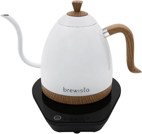 Brewista Artisan Electric Gooseneck Kettle ، غلاية مائية مع لوحة LCD ، والتحكم الدقيق في درجة الحرارة ، والغليان السريع ، والحفاظ على إعدادات دافئة لتسكب القهوة والشاي ، ومقهى ، 1 لتر (أسود غير لامع) in Kuwait