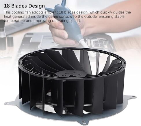 18 Blades Cooling Fan Replacement, Gaming Console Internal Cooler, for Gaming Enthusiasts in Saudi Arabia