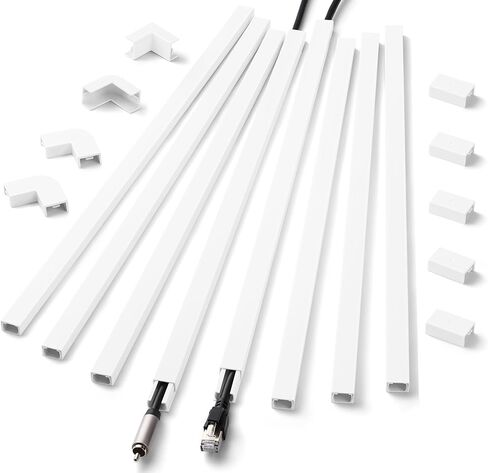 جدار تخفيف الحبل لحبل واحد ، أغطية سلك 136 بوصة للأسلاك على الحائط ، سهلة تثبيت جدار غطاء الكابل ، وسباق السباق الكابلات أبيض إخفاء in Kuwait