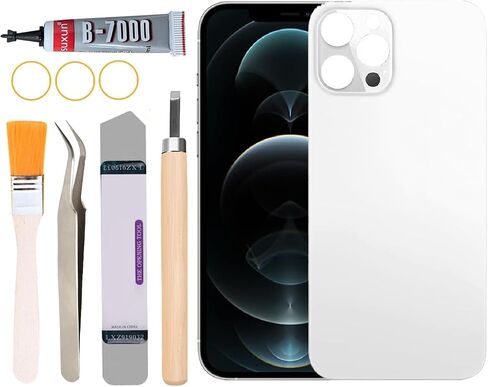 Back Glass Replacement for iPhone 12 Pro Max All Carriers with Professional Repair Tool Kit (Black) in Kuwait
