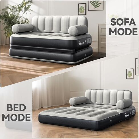 Yitahome Queen Size Size Sof Sofa Sed Bedith مع اللوح الأمامي ومضخة ، وتفجير الأريكة قابلة للنفخ لغرفة المعيشة المنزلية ، 79 "× 60" × 25 "(الحجم الموسع ، الأسود) in Saudi Arabia