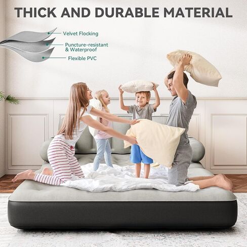 Yitahome Queen Size Size Sof Sofa Sed Bedith مع اللوح الأمامي ومضخة ، وتفجير الأريكة قابلة للنفخ لغرفة المعيشة المنزلية ، 79 "× 60" × 25 "(الحجم الموسع ، الأسود) in Saudi Arabia