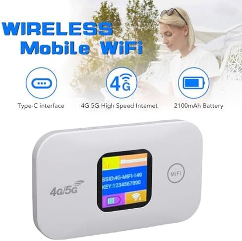 نقطة اتصال متنقلة عالية السرعة 4G للسفر والتخييم - جهاز إنترنت محمول 300 ميجا بت في الثانية مع فتحة بطاقة SIM ، يربط 10 مستخدمين ، عرض LED in Kuwait
