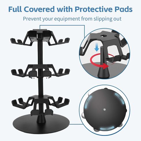 Yosoo Gaming Headphones Stand, Rotatable Game Controller Holder Stand for Switch Pro, 3 Tier Gaming Accessory Organizer, Headset Stand in Saudi Arabia