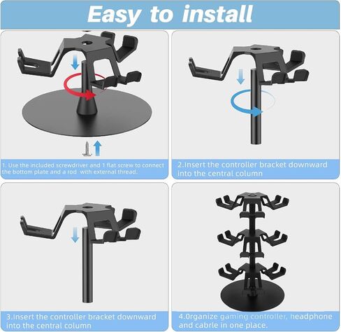 Yosoo Gaming Headphones Stand, Rotatable Game Controller Holder Stand for Switch Pro, 3 Tier Gaming Accessory Organizer, Headset Stand in Saudi Arabia