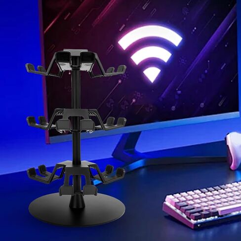 Yosoo Gaming Headphones Stand, Rotatable Game Controller Holder Stand for Switch Pro, 3 Tier Gaming Accessory Organizer, Headset Stand in Saudi Arabia