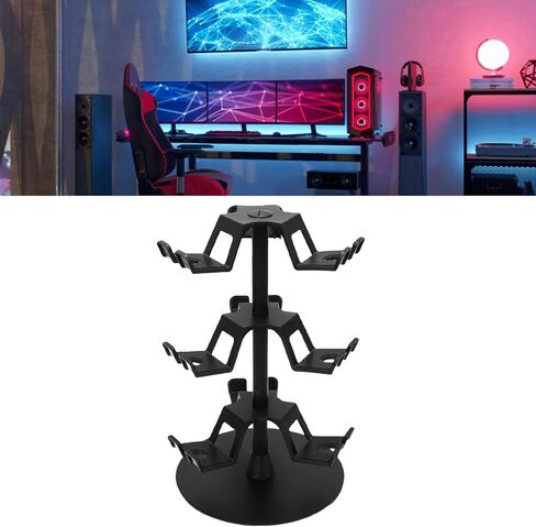 Yosoo Gaming Headphones Stand, Rotatable Game Controller Holder Stand for Switch Pro, 3 Tier Gaming Accessory Organizer, Headset Stand in Saudi Arabia