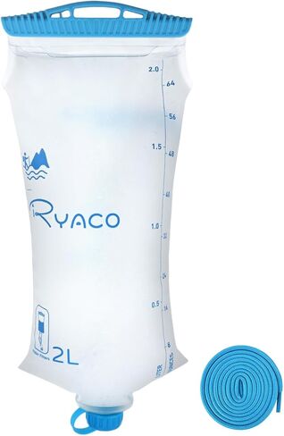 حقيبة مياه Ryaco 2L متوافقة مع مرشح مياه Sawyer Squeez ، حاوية مياه في الهواء الطلق ، حقيبة مرشح المياه مع مقاصف متينة للمواد القابلة للطي للتخييم في التخييم في المشي لمسافات طويلة في الصيد in Kuwait