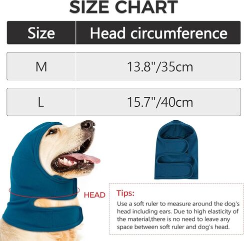 NACOCO Dog Calming Cap Eye Mask Nylon Shading Pet Mask Muzzle for Grooming Anti Car Sickness (L) in Kuwait