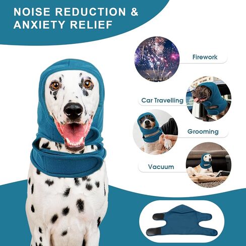 NACOCO Dog Calming Cap Eye Mask Nylon Shading Pet Mask Muzzle for Grooming Anti Car Sickness (L) in Kuwait