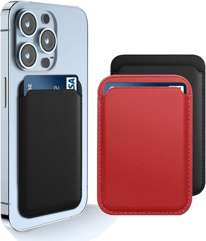 حزمة من 2 - محفظة مغناطيسية متوافقة مع Magsafe لأجهزة iPhone 16 15 14 13 12 Pro Max Plus ، None -Cutout Mag 3 Safe Stick على هاتف Apple Colled ، Black Blue in Kuwait