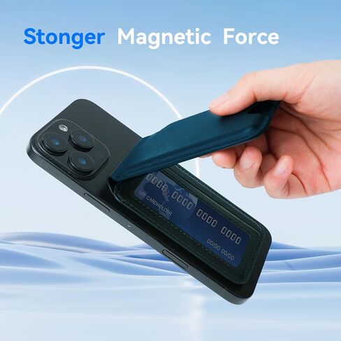 for MagSafe Wallet，Leather Magnetic Wallet for Phone with Adjustable Stand，5 Magnetic Credit Card Holder RFID Blocking for iPhone 16 15 14 13 12 Pro Max Series Cases (Black) in Saudi Arabia