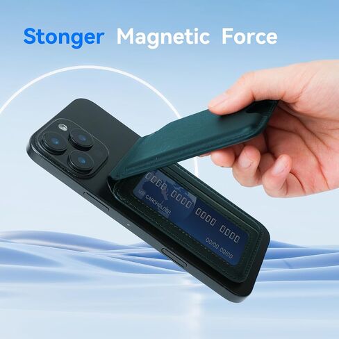 for MagSafe Wallet，Leather Magnetic Wallet for Phone with Adjustable Stand，5 Magnetic Credit Card Holder RFID Blocking for iPhone 16 15 14 13 12 Pro Max Series Cases (Black) in Saudi Arabia