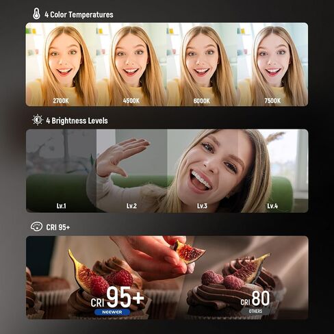NEEWER ENTRY LEVEL VERSION Magnetic Selfie Light Compatible with MagSafe iPhone, 4 Mode CRI95+ 914lx 1.5W Plastic Folding Small LED Phone Fill Ring Lighting for Recording Makeup Video Conference,NL40R in Kuwait