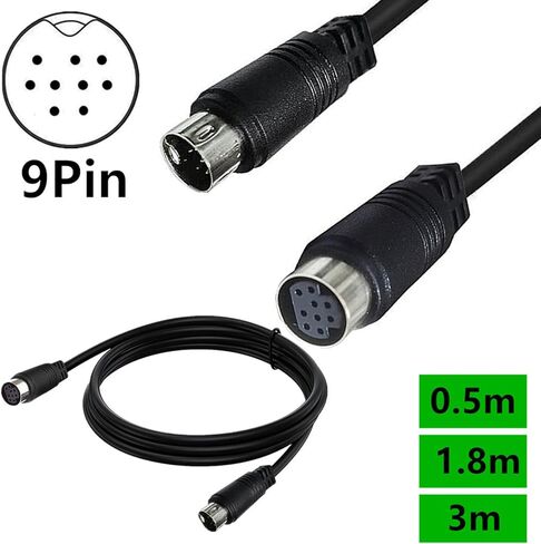 9 Needle 9pin S-Video Small DIN Adapter Extension Line Cable Straight/Elbow S Video 9p 9pins in Kuwait