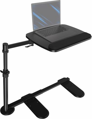 VIVO 20 inch Over Couch Swivel Table, Laptop Desk for Remote Work, Portable Recliner Workstation with Height Adjustable Swing Arm, Black, DESK-ST02C in Saudi Arabia