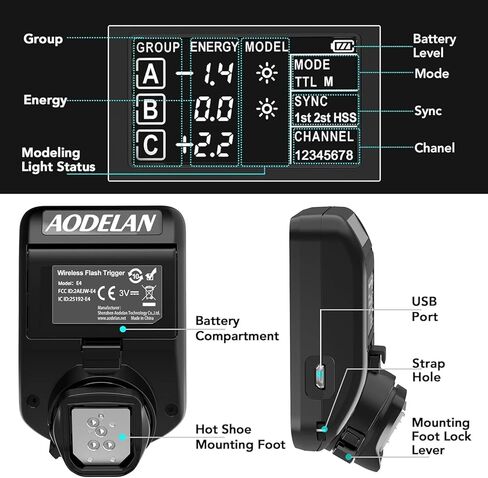 Aodelan Wireless Flash Trigger for Profoto A1, B10, B2, D2, Canon, Nikon, Sony, Olympus (Suitable for Cameras with Hot Shoes). Replace Profoto 901031 Air Remote in Saudi Arabia