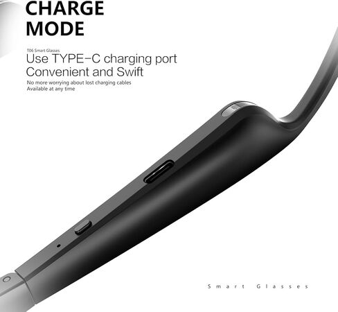النظارات الذكية | نظارات البلوتوث | 34g إطار خفيف للغاية لخارجية | للجنسين المستقطب UV400 العدسات | مكالمات خالية من اليدين ، والموسيقى والتحكم الصوتي | 8-10H بطارية شحن USB-C in Kuwait