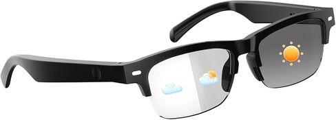 نظارات ذكية للرجال نساء ، عدسات مضادة للضوء الأزرق ، ميكروفون الصوت المفتوح ، مساعد الصوت ، التحكم الذكي ، IPX5 مقاوم للماء- نظارات Bluetooth للعمل واللياقة والألعاب in Kuwait