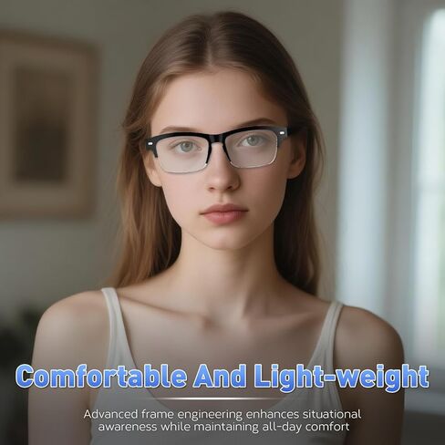 نظارات ذكية للرجال نساء ، عدسات مضادة للضوء الأزرق ، ميكروفون الصوت المفتوح ، مساعد الصوت ، التحكم الذكي ، IPX5 مقاوم للماء- نظارات Bluetooth للعمل واللياقة والألعاب in Kuwait