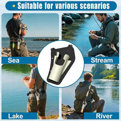 Sliding-In Fishing Rod Holder Waist Belt – Hands-Free Rod Holster for Fly Fishing & Shore Fishing, Quick Release, Durable Adjustable Belt Clip Rod Holder for Outdoor Anglers, Gift for Fisherman in Saudi Arabia