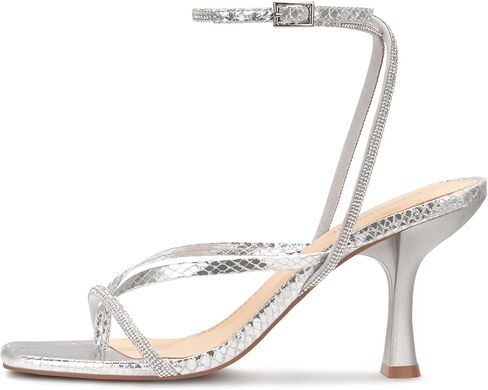 Carcuume Womens Kitten Heels Square Toe Thong Strappy Ankle Strap Stiletto Heel Sandals in Saudi Arabia