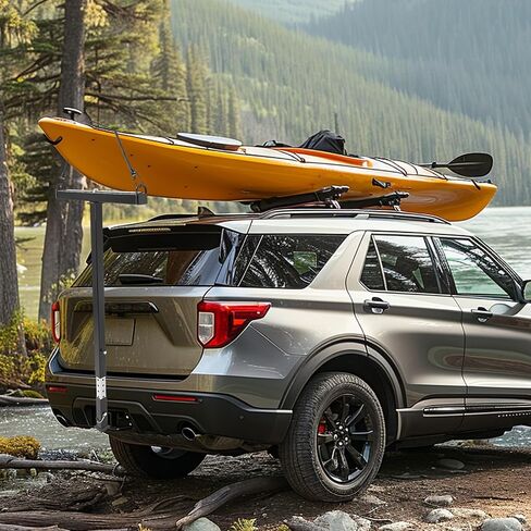 ECOTRIC Universal Kayak Loader Heavy-Duty Rooftop Carrier for Most Cars, Trucks, Canoe and Kayak Mount Rack Adjustable T-Load in Saudi Arabia