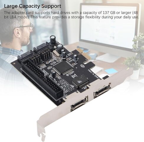 بطاقة وحدة تحكم ATA PCI Express التسلسلية ، 2 Port PCIe إلى بطاقة محول وحدة تحكم ATA ESATA IDE التسلسلية ، لعام 2000 ، 7 ، 8 ، خادم 2003 ، Vista ، لـ Linux لـ OS X لـ DOS in Saudi Arabia