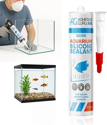 Aquarium Silicone Sealant Clear, 100% Clear, Solvent Free High Elasticity, Safe for Fresh and Saltwater, Rapid Curing Transparent,10.4 Fl oz. 4pk in Kuwait