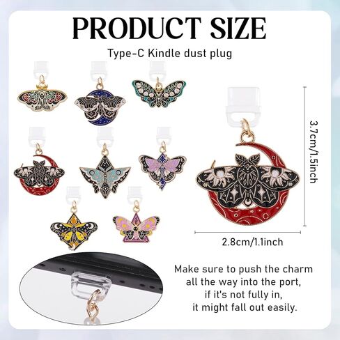 Type C Dust Plug Charm for Kindle - 8Pcs Dust Plug Charms Compatible with Kindle Phone, E-Reader Accessories in Kuwait