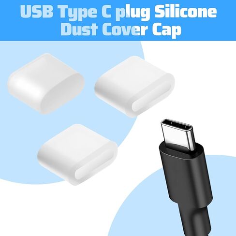 20 Pcs USB C Dust Caps, Transparent Silicone Type C Anti-Dust Plug Charging Port Protector Cover for Any Type-C Charging Male Port in Saudi Arabia