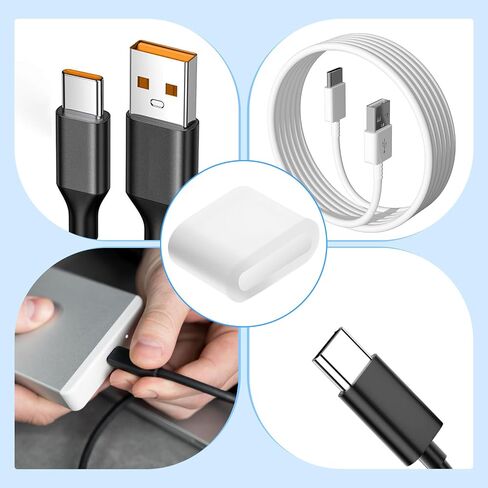 20 Pcs USB C Dust Caps, Transparent Silicone Type C Anti-Dust Plug Charging Port Protector Cover for Any Type-C Charging Male Port in Saudi Arabia