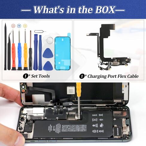 استبدال iPhone 15 Pro Max شحن موصل Dock Dock لـ iPhone 15 Pro Max Port Port Port Port Port Ports USB Flex Cable Assembly Association مع أدوات الإصلاح in Saudi Arabia