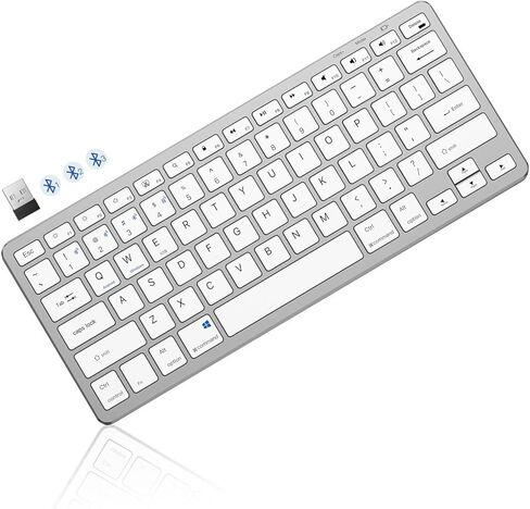 Xiwmix متعدد الجهاز Bluetooth & 2.4g لوحة مفاتيح لاسلكية ، قم بالتبديل إلى 4 أجهزة ، لوحة مفاتيح قابلة لإعادة الشحن العالمية المحمولة ذات الوضع المزدوج لأجهزة iPad/الأجهزة اللوحية/iPhone/الكمبيوتر المحمول ومزيد in Kuwait