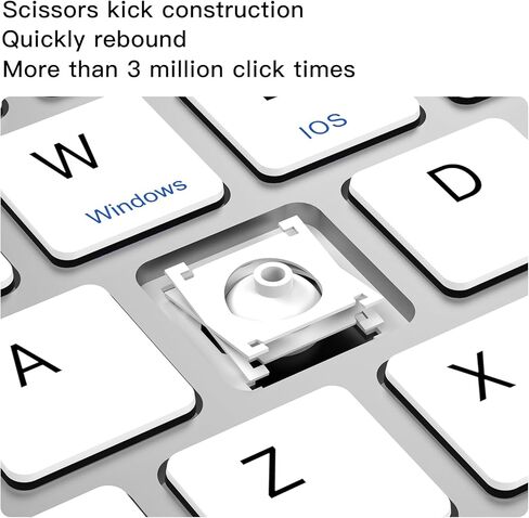 Xiwmix متعدد الجهاز Bluetooth & 2.4g لوحة مفاتيح لاسلكية ، قم بالتبديل إلى 4 أجهزة ، لوحة مفاتيح قابلة لإعادة الشحن العالمية المحمولة ذات الوضع المزدوج لأجهزة iPad/الأجهزة اللوحية/iPhone/الكمبيوتر المحمول ومزيد in Kuwait