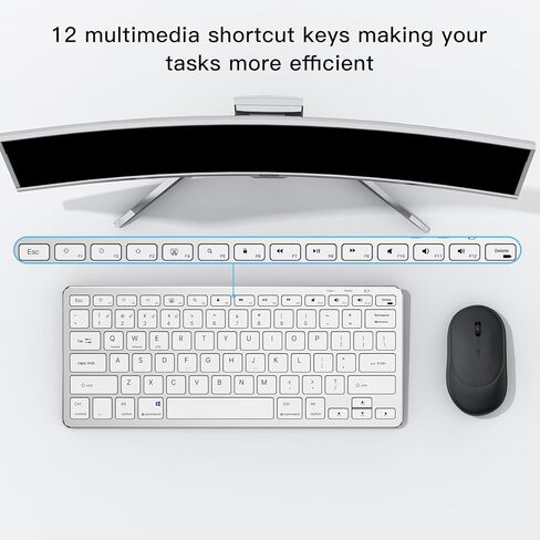 Xiwmix متعدد الجهاز Bluetooth & 2.4g لوحة مفاتيح لاسلكية ، قم بالتبديل إلى 4 أجهزة ، لوحة مفاتيح قابلة لإعادة الشحن العالمية المحمولة ذات الوضع المزدوج لأجهزة iPad/الأجهزة اللوحية/iPhone/الكمبيوتر المحمول ومزيد in Kuwait