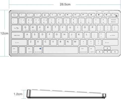 Xiwmix متعدد الجهاز Bluetooth & 2.4g لوحة مفاتيح لاسلكية ، قم بالتبديل إلى 4 أجهزة ، لوحة مفاتيح قابلة لإعادة الشحن العالمية المحمولة ذات الوضع المزدوج لأجهزة iPad/الأجهزة اللوحية/iPhone/الكمبيوتر المحمول ومزيد in Kuwait
