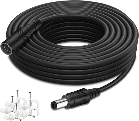 DC Power Extension Cable 33ft ، 2.1mm × 5.5 مم قابس متوافق مع سلك محول DC 12 فولت لكاميرا أمان CCTV ، كاميرا IP ، DVR المستقل (33 قدمًا) in Kuwait
