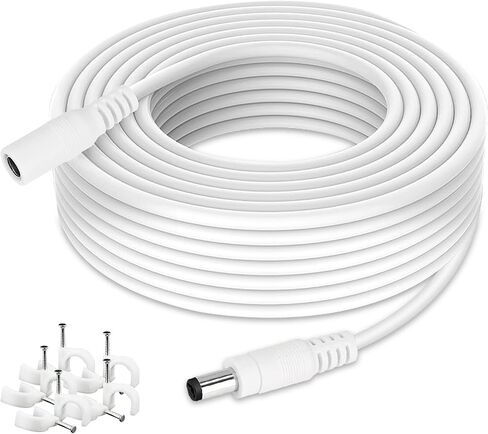 DC Power Extension Cable 33ft ، 2.1mm × 5.5 مم قابس متوافق مع سلك محول DC 12 فولت لكاميرا أمان CCTV ، كاميرا IP ، DVR المستقل (33 قدمًا) in Kuwait