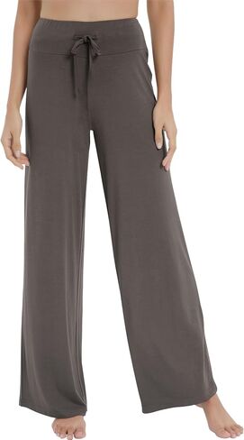 NACHILA Women's Pajama Bottoms Wide Leg Lounge Pants Cool Yoga Pants Soft Sweatpants,Viscose Made from Bamboo in Saudi Arabia