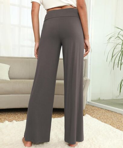 NACHILA Women's Pajama Bottoms Wide Leg Lounge Pants Cool Yoga Pants Soft Sweatpants,Viscose Made from Bamboo in Saudi Arabia