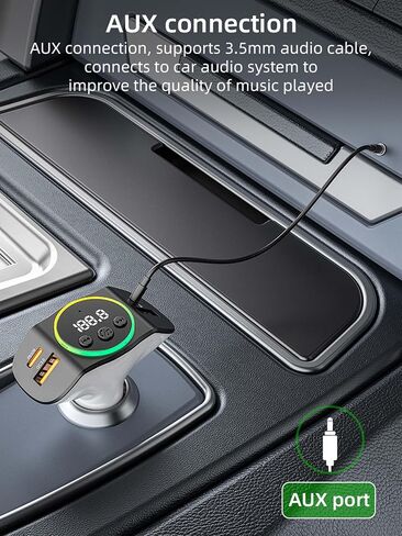 ACECAR Bluetooth 5.3 FM Transmitter Car Adapter – Dual Digital Display, QC18W & PD30W Fast Charging, Voice Assistant, Hands-Free Calling, Auto Memory Function for Car & Truck Drivers in Saudi Arabia
