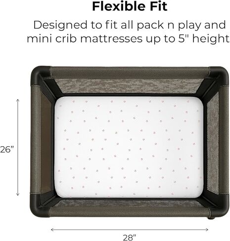 Pack n Play Playard Sheet | Portable Crib Sheet Set 2 Pack Black and White Abstract Stripes and Dots by Ely's & Co in Kuwait